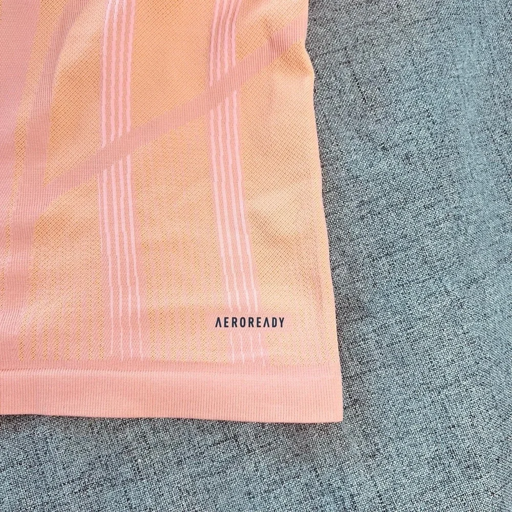 Adidas Shirt Men XL Pink Aeroready Knit Athletic